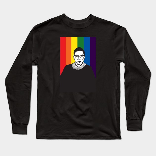 RBG Rainbow Long Sleeve T-Shirt by candhdesigns